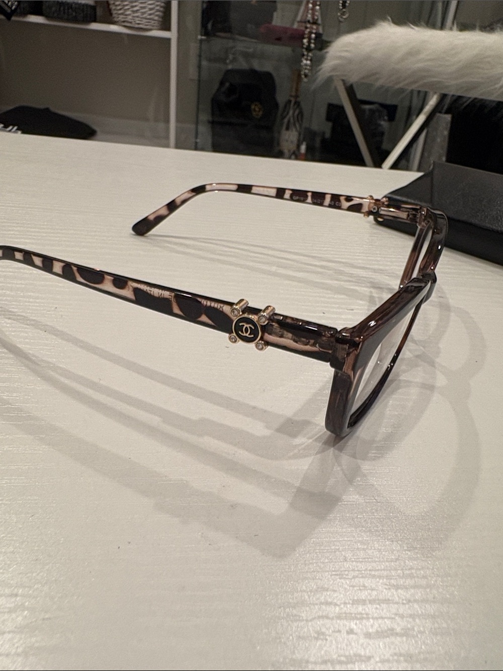 NWT ♥️ Fashion Tortoise Square Frame Reading Glasses Clear Lens with Gold Accent